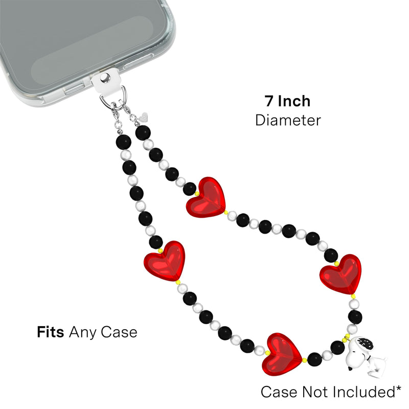 VELVET CAVIAR Phone Charm Wrist Strap - Cute Lanyard Accessory for Women - Compatible with all Phone Cases Snoopy Hearts