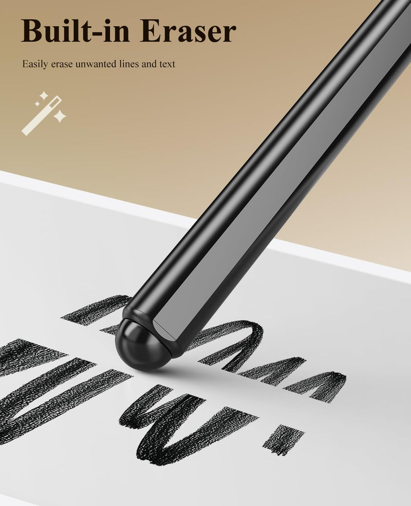 TiMOVO Magnetic EMR Stylus Pen Compatible with Remarkable 2, Black | 4096 Pressure Levels, No Charging, Digital Eraser, Palm Rejection, Tilt Support, 3 Replacement Tips