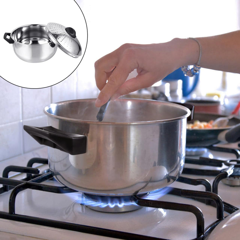 Hemoton Stainless Steel Cooking Pot Pasta Pot Noodles Cooking Pot with Strainer Kitchen Cookware 16CM/6.3inch Diameter