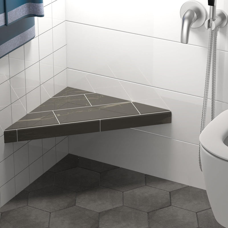 Floating Corner Shower Bench Kit-Customizable Appearance Corner Bench Seatin (17"x17"x24") 17"×17"×24"