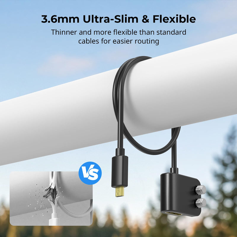 SMALLRIG Data Cable Ultra-Slim 4K 60Hz Micro HDMI to Full-Size HDMI Adapter Cable with Two 1/4"-20 Screws for Camera Cage L-Bracket, for Sony A7R IV A7III for Fujifilm X-T3-6125 D to A（30cm）