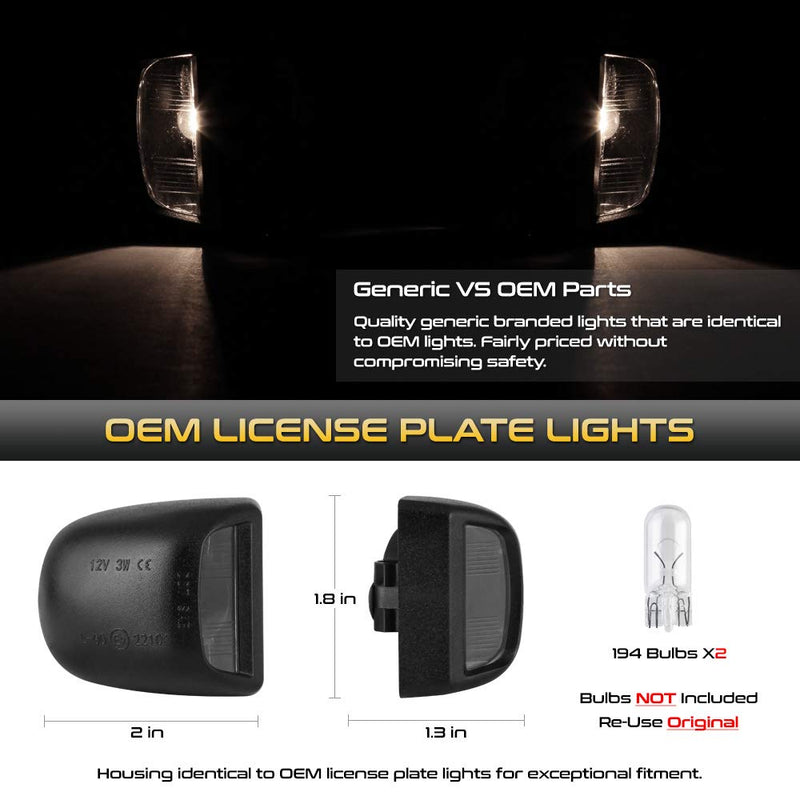 VIPMOTOZ Black Bezel License Plate Light Tag Lamp Housing Assembly Replacement For Chevy Silverado GMC Sierra 1500 2500HD 3500HD Avalanche Cadillac Escalade Tahoe Suburban Traverse Yukon XL