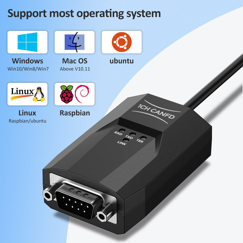 USB to CAN Analyzer Cable SavvyCAN-FD- C CAN FD Speed Up to 12M Isolated Against USB 2.5KV CE FCC SavvyCAN-FD-C