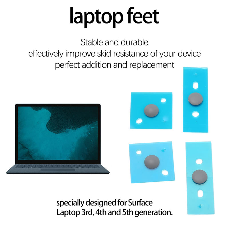 Laptop Bottom Case Rubber Feet Non Slip Round Dot Laptop Foot Pads Replacement for 3 4 5 (Silver) Silver