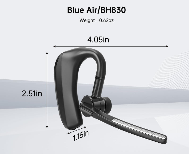 Single Sided Trucker Bluetooth Earpiece, Flip Boom Mic for Driving Calls | CVC 8.0 Dual Mics, 20H Battery, 270° Rotatable Boom Arm, Mute Control, Wide Compatibility for Phones & PC