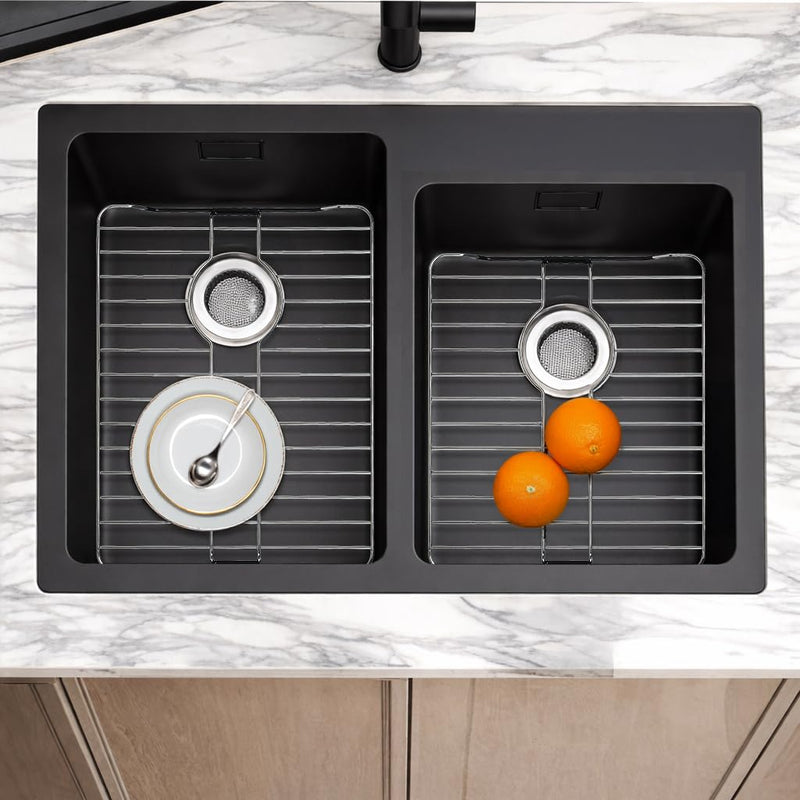 SunnyPoint 304 Stainless Steel Sink Protector Rack With Rear Drain Hole – Rust-Resistant Grid for Kitchen Sink Bottom, Scratch Prevention - Rear Drain Hole Required (16" X 13") 16" X 13"
