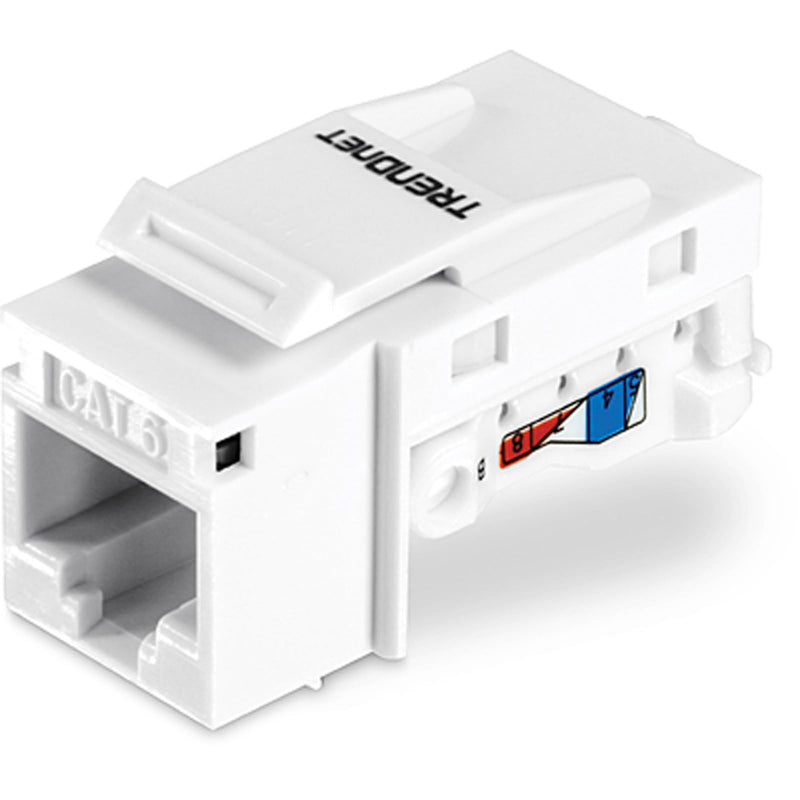 TRENDnet Cat6 RJ45 Keystone Jack 50-Pack Bundle, TC-K50C6, Compatible with Cat5/Cat5e/Cat6 Cabling, Use with The TC-KP24 or TC-KP48 Blank Keystone Patch Panels(Sold Separately) White