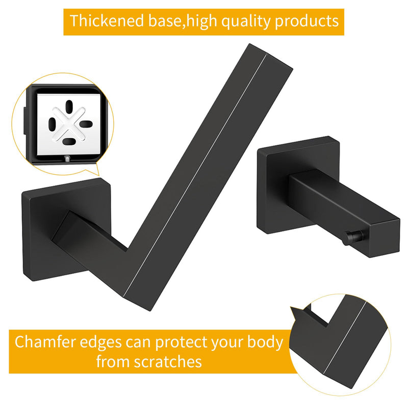 Toilet Paper Holder Wall Mount, Stainless Steel Hand Towel Holder and Tissue Roll Toilet Paper Holder Set for Bathroom, RV, Kitchen, Matte Black Bathroom Accessories Hardware Set