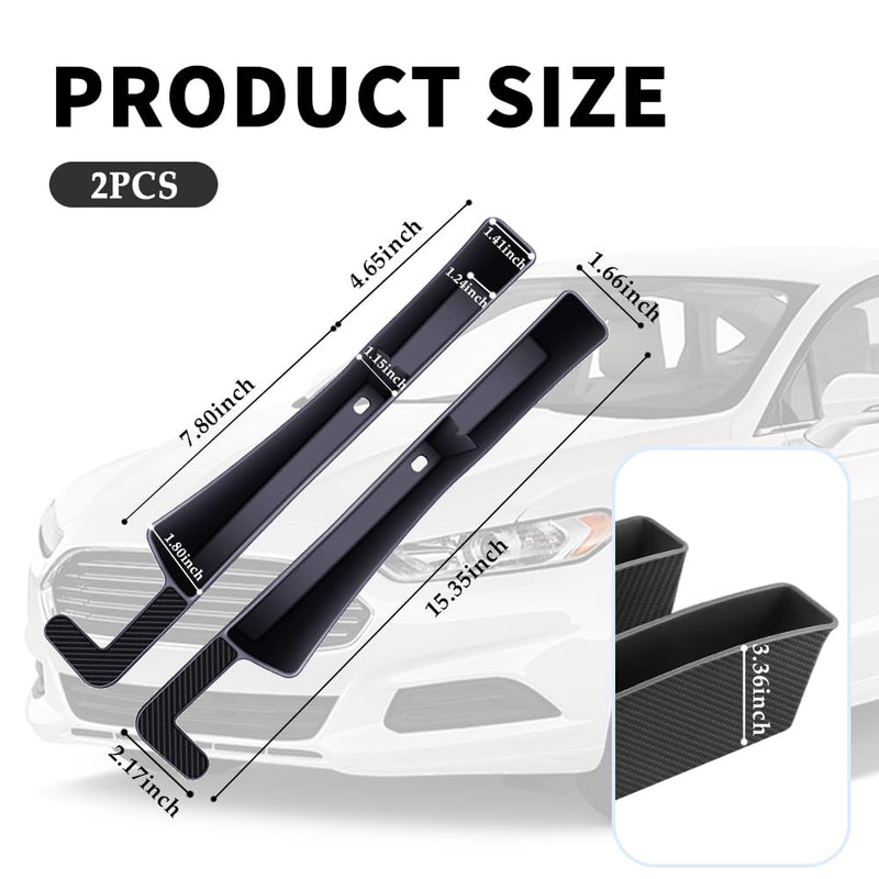 2PCS New Car Seat Gap Filler with 2 Storage Areas,Stylish Car Seat Gap Storage for Stabilizing Phone,Keys Wallet,Universal Car Seat Gap Filler Organizer Interior Accessories (Carbon Black) Carbon Black
