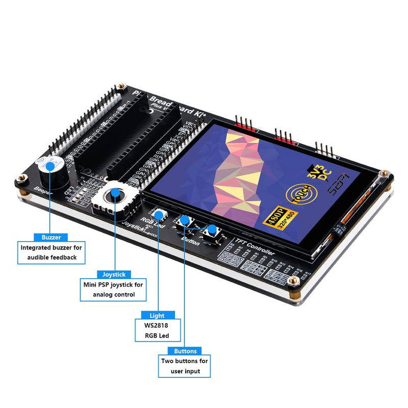 GeeekPi GPIO Expansion Module with 3.5inch Screen for Raspberry Pi Pico 1/Pico 1 W and Raspberry Pi Pico 2 Series