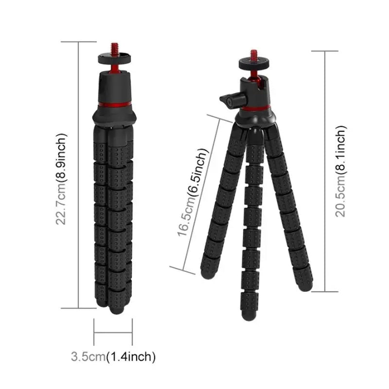 Camera Tripod,360°Rotation Flexible Stand with Adapter and 1/4'' Screws | Action Camera Holder,for Vlogging,Selfies,Video Recording ,Compatible with Nikon,Sony,DJI Cameras,Gopro Travel