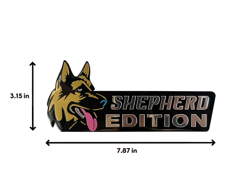 Dog Edition 3D Car Badge, Laser Cutting Metal Emblem, Cute Dogs Decals (Shepherd) Shepherd