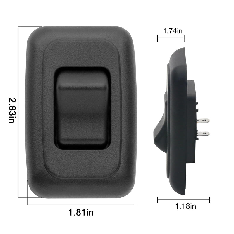 Single SPST On-Off Switch with Bezel, Technology Components 12V Light Switch for RV, Camper, Trailer Black