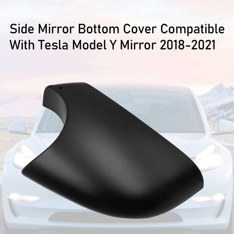 Jaronx Compatible with Tesla Model Y Mirror Bottom Cover 2018-2024, Right Passenger Rearview Mirror Lower Base Cover, Side Mirror Base Cover Replacement for Tesla Model Y Wing Mirror Repair(Right) Right Side Black