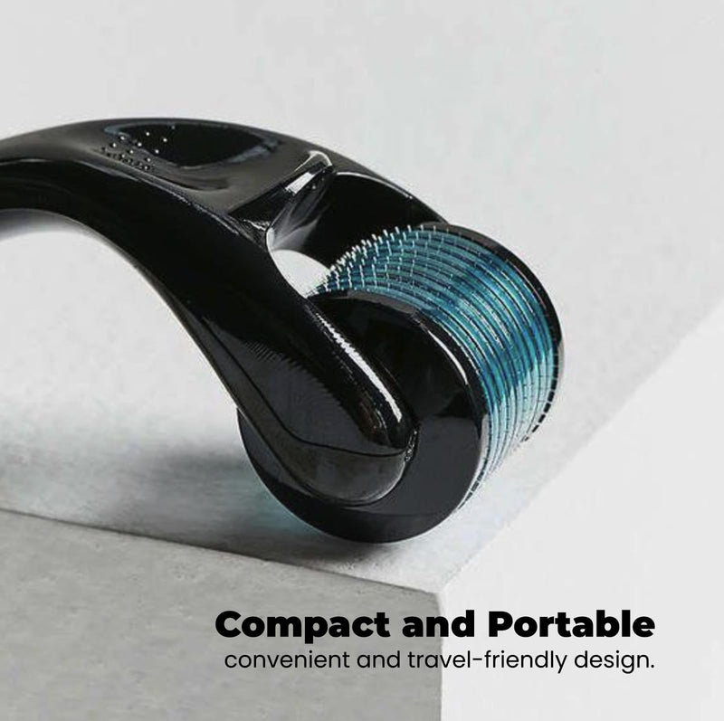 Derma Roller 540 0.25mm Titanium Microneedles for Hair Facial Skin Beard Roller Cosmetic Beauty (0.25) 0.25mm Black Blue