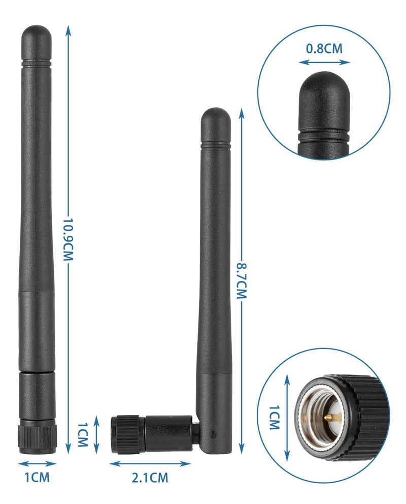 4PCS Dual Band WiFi Antenna 2.4GHz 5GHz 5.8GHz 3dBi MIMO SMA Male for WiFi Router Wireless LAN Card PCIe Card Router Video Surveillance Monitor 4pcs