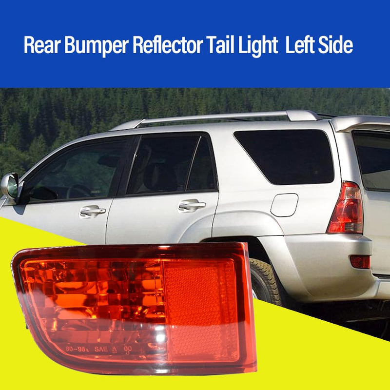  [AUSTRALIA] - Rear Bumper Reflector Tail Light Fits for 2003-2005 Toyota 4Runner 2002-2009 Toyota Land Cruiser Prado 120 (Driver Side) Driver Side