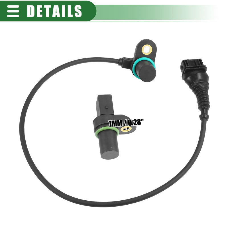 Motoforti Engine Camshaft Position Sensor, Cam Position Sensor, for BMW 325CI 2001-2006, ABS Metal, No.12147539165, Black, 1 Set