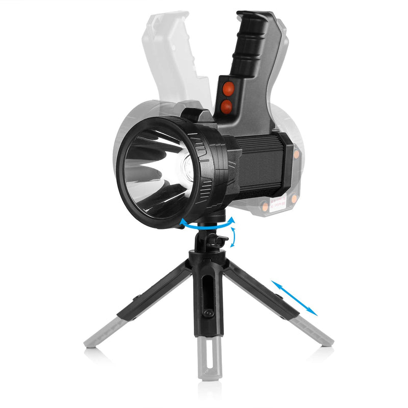 BUYSIGHT Rechargeable Spotlight, 1000,000 -Lumen Spot Lights Hand held Large Flashlight Handheld Spotlight Lightweight and Super Bright Flashlight (Aluminium_Alloy Black) Aluminium_Alloy Black