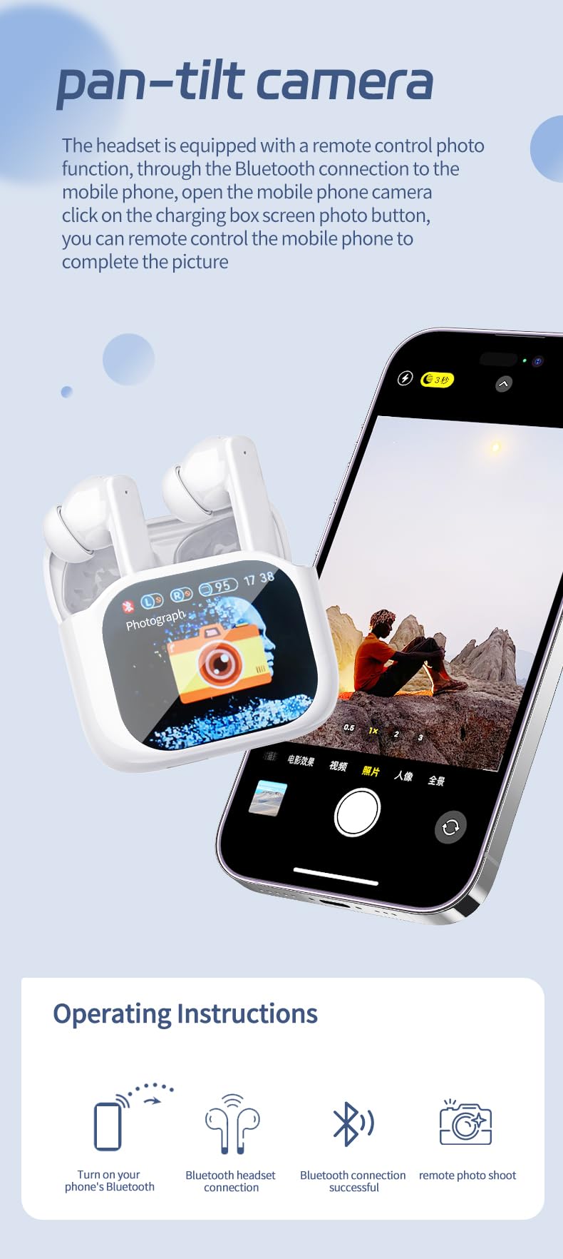 Equipped with a Full-Color LCD Touchscreen on its case, These Earbuds Create a self-contained Command Center. with a Simple tap, You can Handle Music, Calls, Noise Cancellation, and Battery Checks