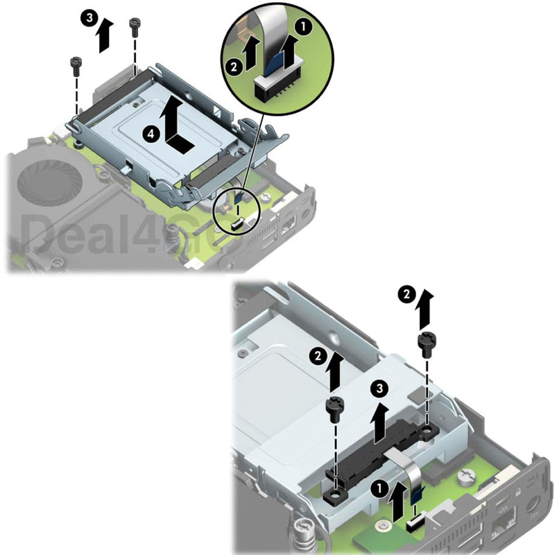 Deal4GO HDD Cage w/SATA Cable 3TK91AT Replacement for HP EliteDesk 800 705 G4 G5 (35W), ProDesk 400 600 405 G4 G5 DM Desktop Mini PC