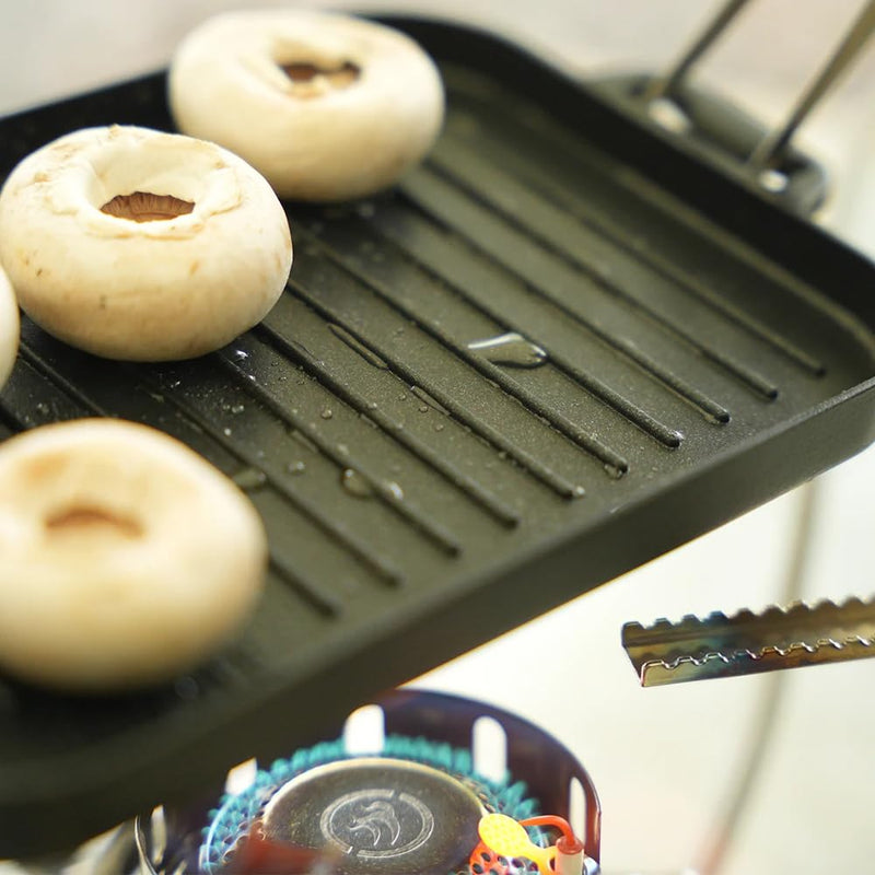Fire-Maple Compact Aluminium Alloy Mini Griddle Set with Stainless Steel Tongs - Portable Heating Kit for Outdoor and Indoor Use