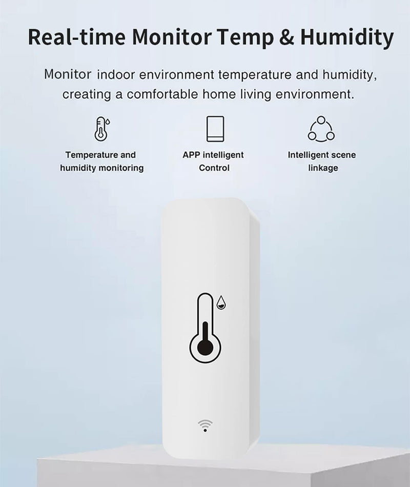 WiFi Humidity Temperature Monitor: Smart Hygrometer Thermometer for Remote Monitor and Alert, High Precision Indoor Thermometer with TUYA App, No Hub Required, Compatible with Alexa (4-Pack) 4-Pack