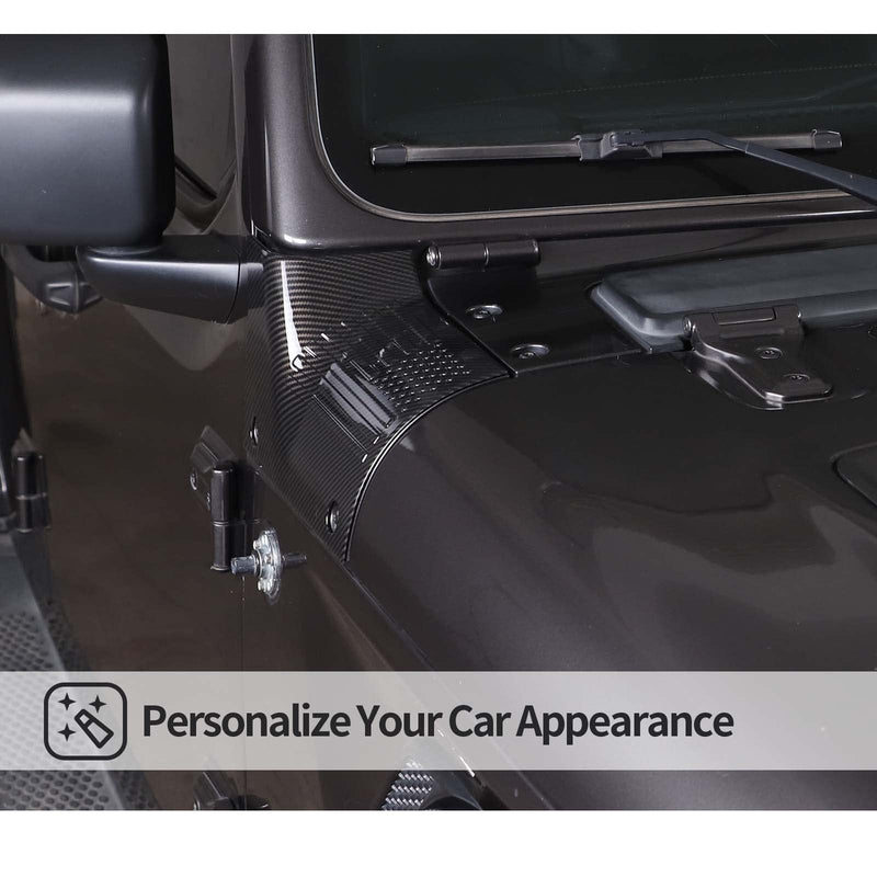 CheroCar for Jeep JL Cowl Cover Body Armor Exterior Accessories for 2018-2022 Jeep Wrangler JL JLU & Jeep Gladiator JT 2/4 Door, (Carbon Fiber)… Carbon Fiber