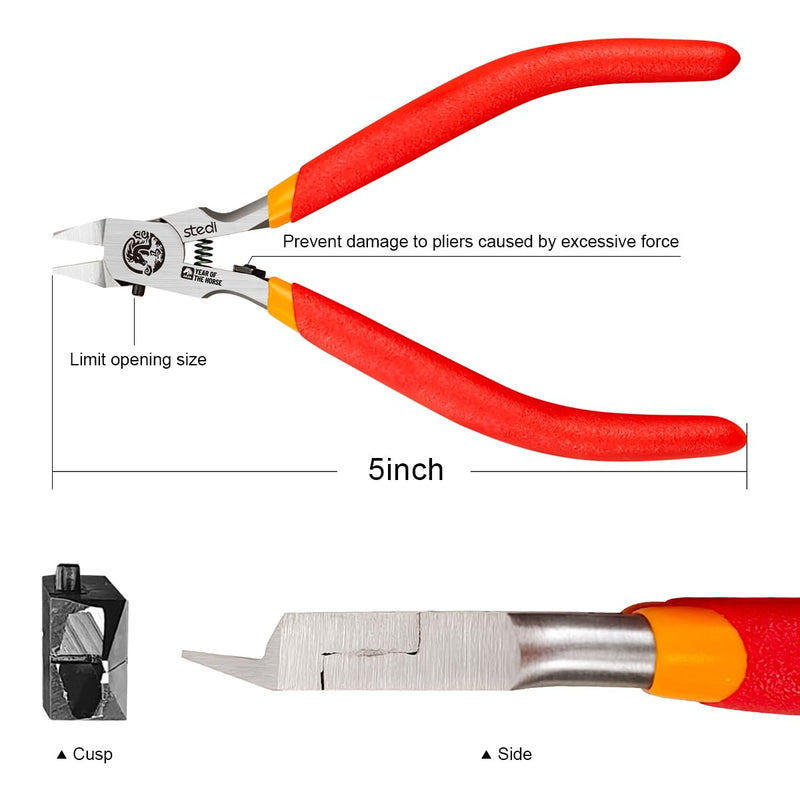 stedi Ultimate Model Nippers 5-Inch,Ultra-Thin Single-Edge with Protective Case, Sprue Cutter for Gundam Repairing Plastic Model and Fixing, for Gunpla Model, 2026 Ultimate Single-edged（for Professionals) 2026