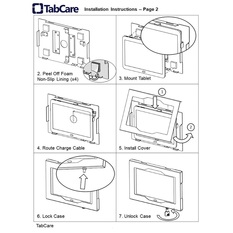 TABcare Locking Anti-Theft Metal Case for Samsung Galaxy TAB A7 10.4" Tablet for Kiosk, POS, Store, Show Display, Time Clock (TAB A7 10.4, Black)