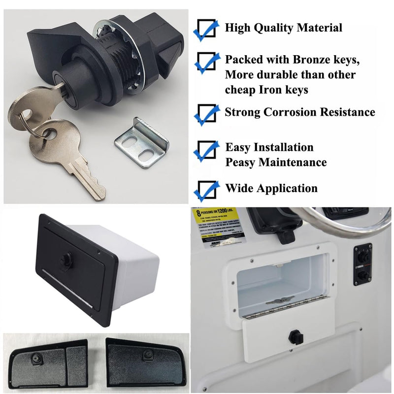Push Button Lock Push Open Latch Push Close Knob Golf Cart Lock for Marine Boat Toolbox,Glovebox(5 Packs) 5