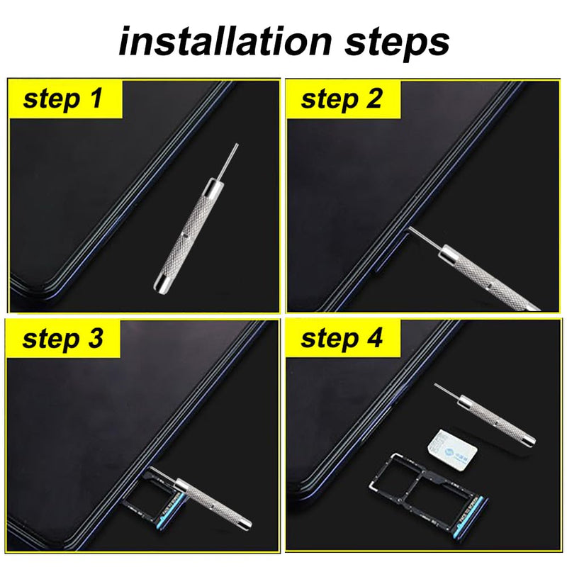 4 Pcs SIM Card Tray Eject Pin Tools Removal Tool Ejector Pin Needle for All Models Compatible with All iPhone, Samsung, HTC, Google, Sony, Motorola,LG,HuaWei Phones