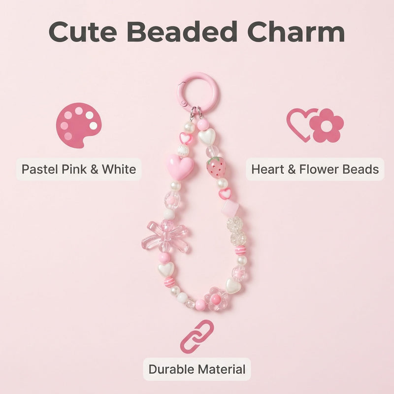 Cheetah Leopard Heart Bowknot Bow Cute Girly Glitter Bling Turtoise Brown Aesthetic Trendy Phone Charms Lanyard Pink