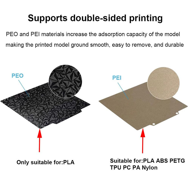 HzdaDeve 430X430 PEI Build Plate PEO Double Side Sheet Heated Bed Spring Steel Flexible Platform One Side Textured and One Smooth Board for Anycubic Kobra 2 Max for Elegoo Neptune 4 Max/Neptune 3 Max