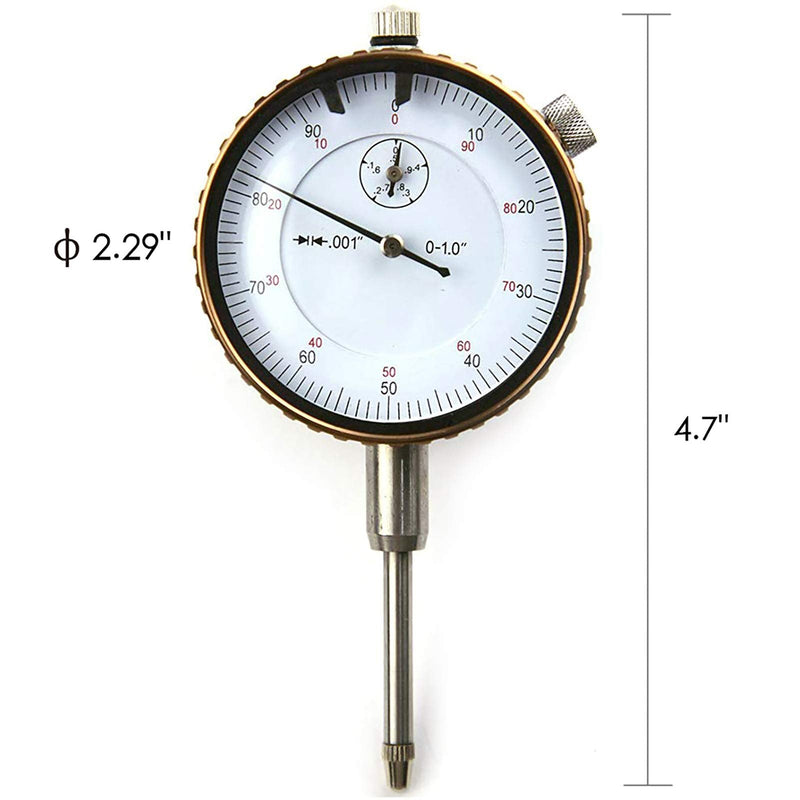 Dial Indicator 0-1" AGD SPEC 0.001" with Graduation Travel Lug Back, 2" Dial Dia measuring tool
