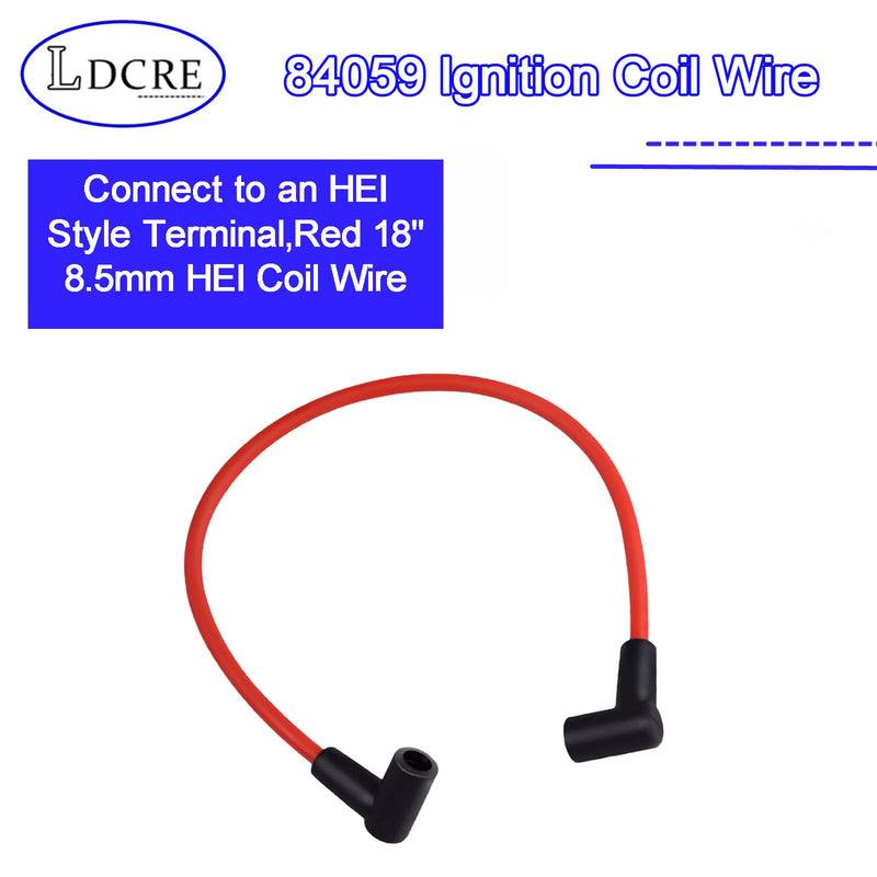 84059 Ignition Coil Wire Connect to an HEI Style Terminal,Red 18" 8.5mm HEI Coil Wire