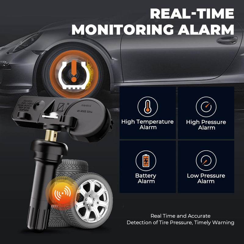 Ford TPMS Sensor, Tire Pressure Monitoring System Sensor fit for Ford F150 F250 F350 F450 Expedition Focus Fusion Mustang, Lincoln MKZ MKS Replaces 9L3Z1A189A 9L3T1A180AF DE8T1A180AA 4-Pack 315Mhz 4 PCS