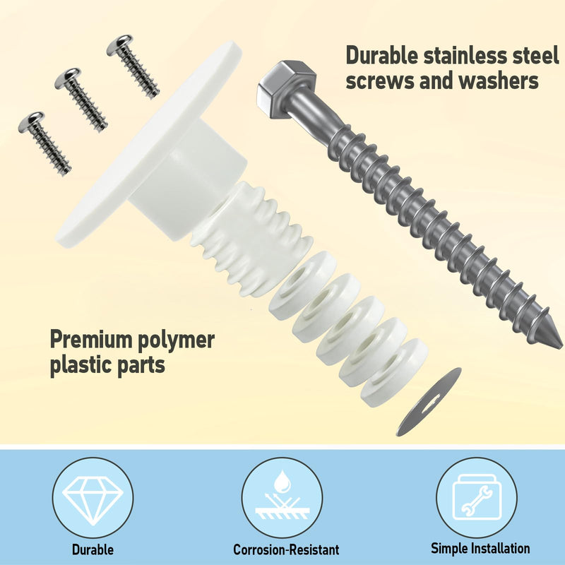 Grab Bar Mounting Kit for Fiberglass Showers, Grab Bar Anchors with Adjustable Spacers (15/16" to 2-1/8"), Shower Stall Kit for Installing Grab Bar to Stud, 1 Pair