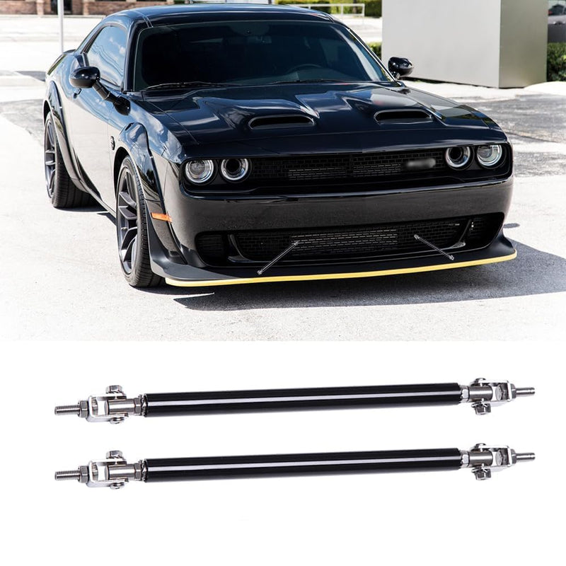 2PCS Front Bumper Lip Splitter Strut Rod 8''-11'' Adjustable Splitter Diffuser Strut Rods Tie Bars Compatible with Most Car Vehicles Camaro Nissan Maxima Toyota(Black) Black