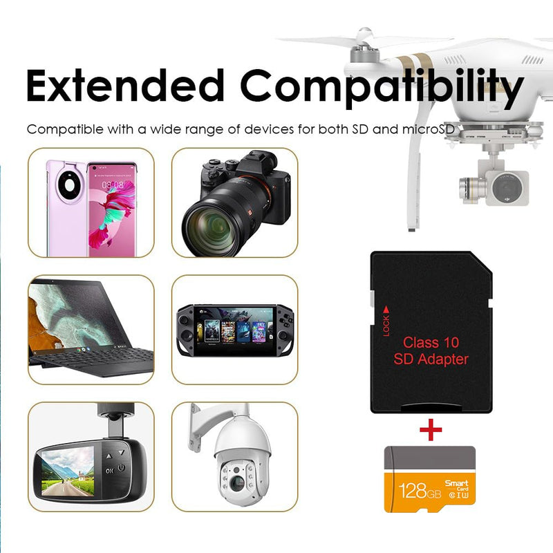 128GB SD Card, High Speed 4K Video for Dash Cam, (Yellow) | C10 U3 V30 A2, Security Camera, Smartphones, Tablets, Nintendo Switch