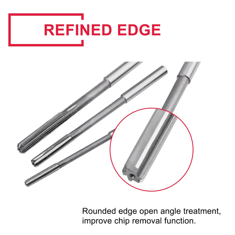 Chucking Reamer Set, 10Pcs H7 Straight Shank Chucking Machine Reamer Milling Cutter Tool, Straight Flute Reamer Machine Cutter, 3/4/5/6/7/8/9/10/11/12mm