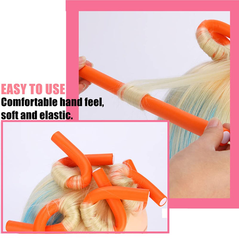Foam Hair Rollers, 10Pcs Flexi Rods for Hair- Lightweight Heatless Curlers | Bendy Rollers, 360° Shaping, 9.5-Inch Length For Medium/Long Hair, Wet/Dry Use, Reusable, Random 1 Color Per Pack