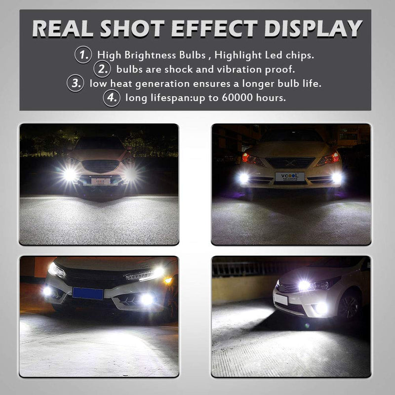 900Lm Xenon White 894 881 886 889 896 898 LED Bulbs With Lens Projector For Fog Light DRL Automotive Driving Lamp Daytime Running Light 3014SMD 78-EX Chipsets, 6500K,12-24V 4W 881 Fog Light