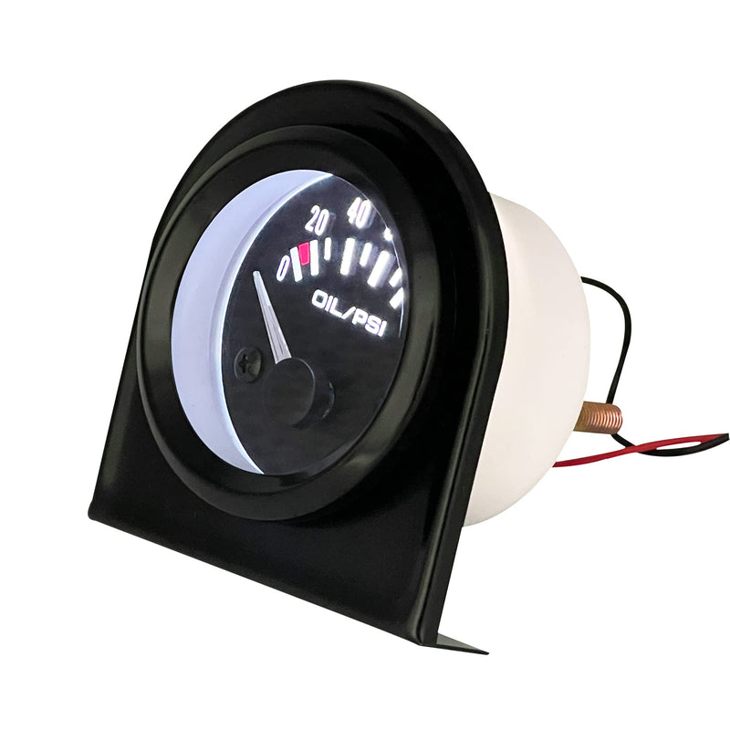 52mm 2 Inch Oil Pressure Gauge Meter Kit with Sensor Instrument Rack 100 PSI 12V Black Dial