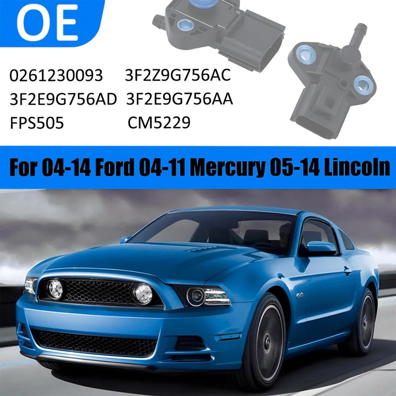 AUCELI Car 4-Pin Fuel Rail Injection Pressure Sensor, Exact Compatible with F150 F250 F350 F450 E150 E250 E350, Super Duty Escape Explorer Focus Taurus Mustang Expedition OEM#3F2E9G756AA