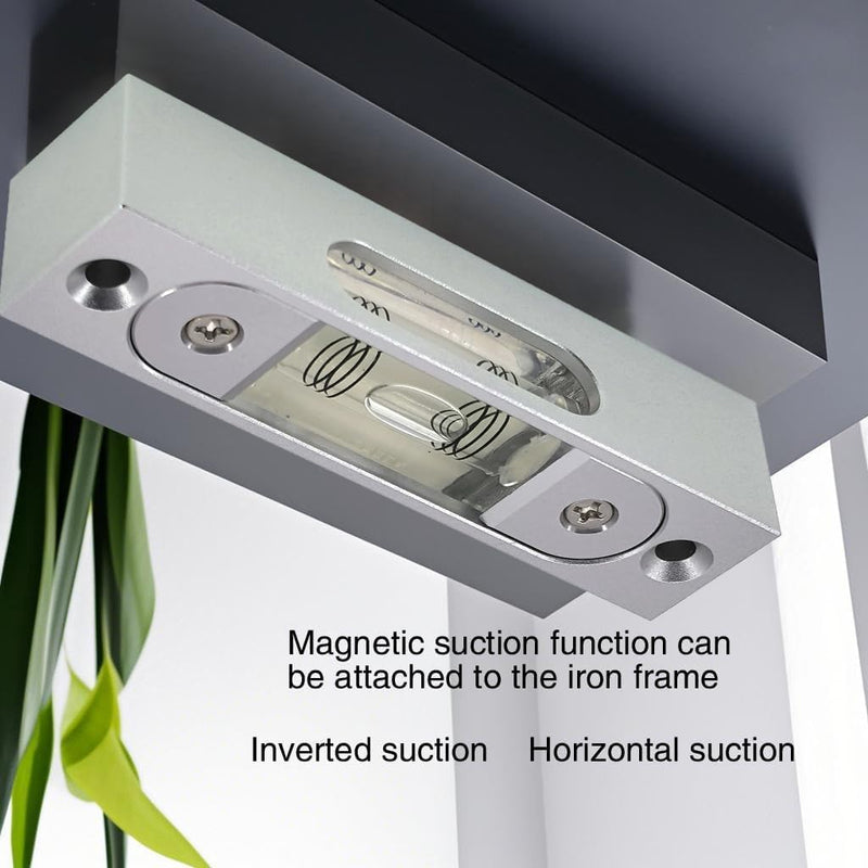 Metal high precision strip type adjustable level small level ruler rectangular horizontal bubble (noctilucent magnetic)