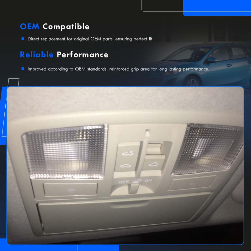 LED Overhead Console w/Sunroof Switch Fit for Mazda 3 2010 2011 2012 2013, Interior Ceiling Roof Reading Dome Light Map Lamp Replace# BBM6-69-970B-75, BCN8-69-970B-75, BBM669970B75 LED