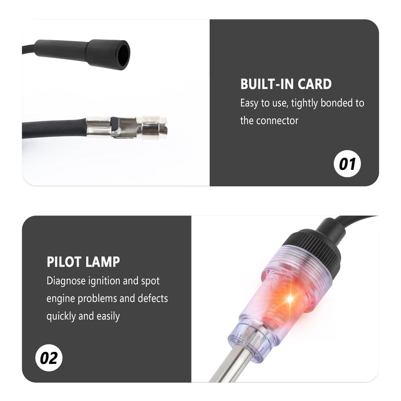 Spark Plug Tester with Indicator Lights,Spark Tester Small Engine for Check Ignition System,Universal Ignition Coil Tester Tool Car Accessories for Cars,Motorcycle,Lawn Mower (2PCS) 2PCS