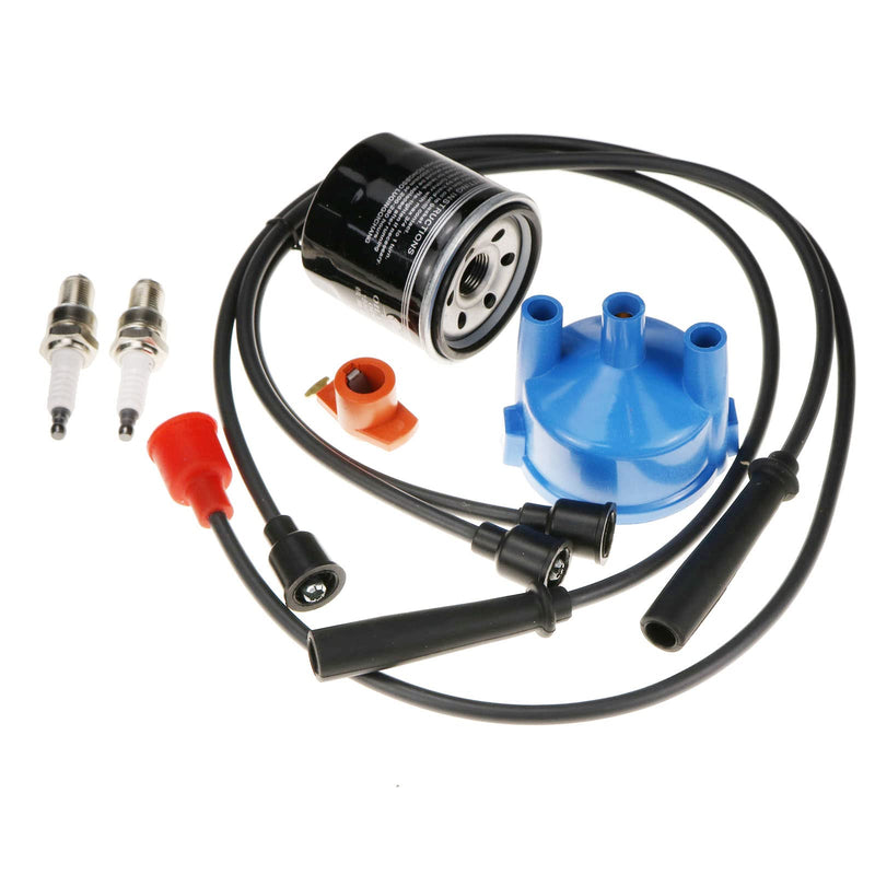 ZTUOAUMA Tune Up Kit Distributor Rotor and Cap Oil Filter Spark Plugs Compatible with Joyner 650 Road Legal Off Road Buggy 650cc Engine