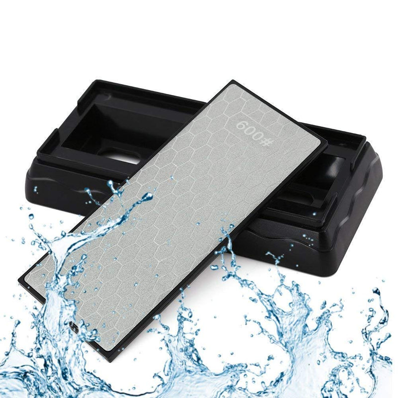 Double-sided Diamond Sharpening Stone,YCAMMIN Knife Sharpener Stone diamond sharpener Honeycomb Surface Plate with Non-slip Base for Scissors Knives Outdoor Kitchen Sharpen Tools (600/1200 Grit) 600/1200 gift